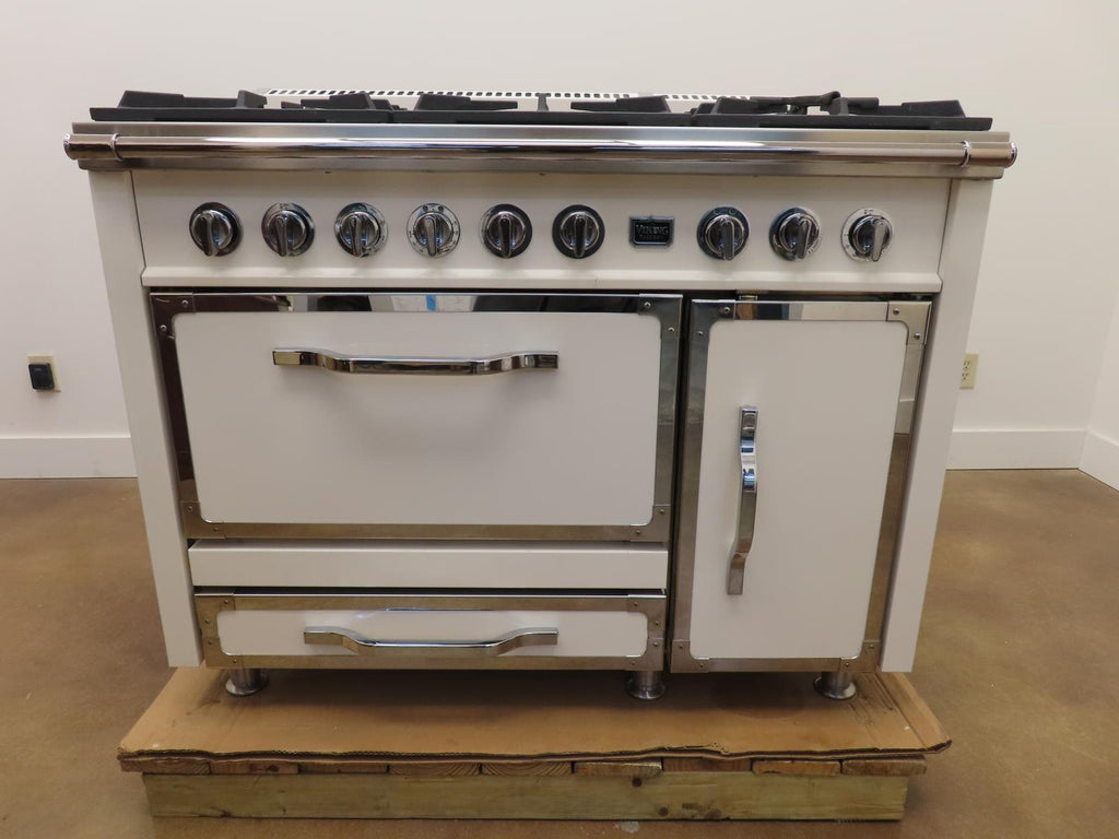 Viking Tuscany Series TVDR4816BAW 48" Freestanding Dual Fuel Antique White Range