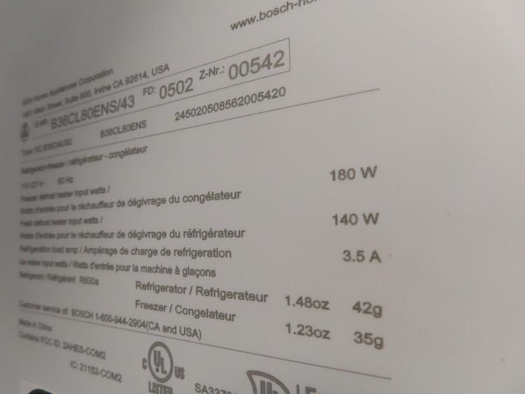 Bosch 800 Series B36CL80ENS 36" Counter Door French Door Refrigerator Pictures