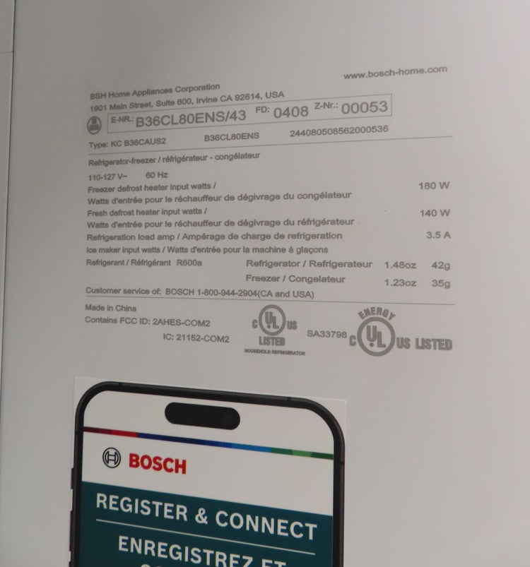 Bosch 800 Series B36CL80ENS 36" Counter Door French Door Refrigerator