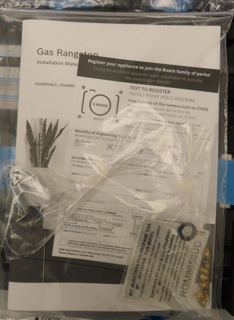 Bosch 800 Series RGM8658UC 36" 6 Sealed Burners Slide-In Gas Rangetop