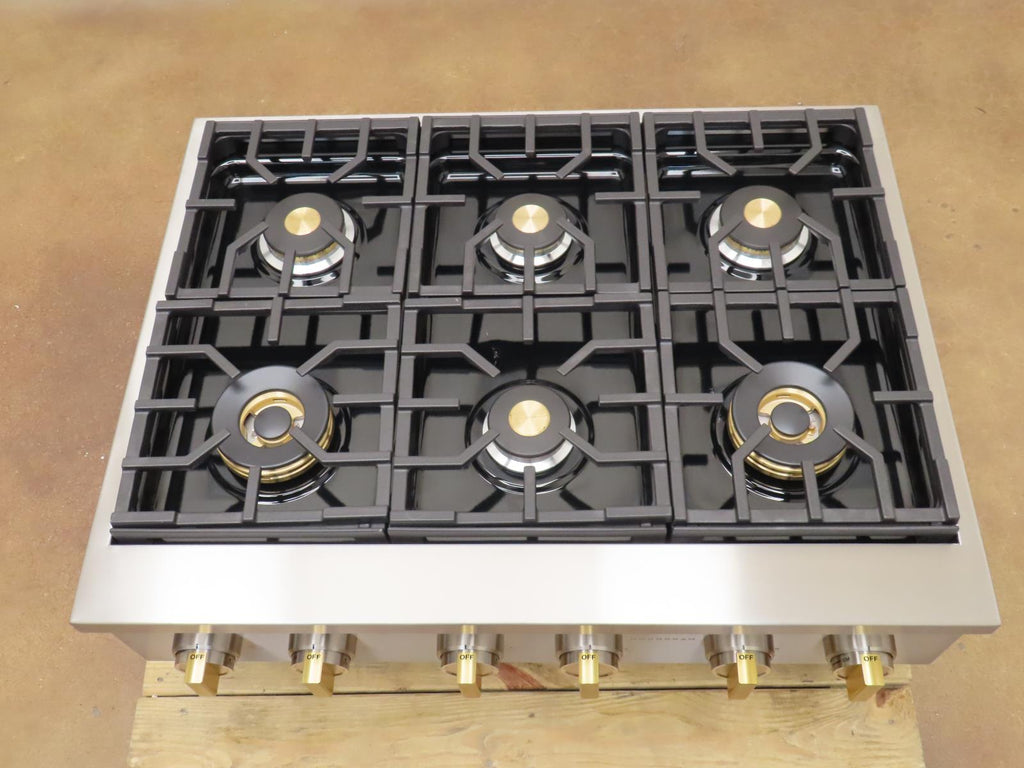 Monogram Statement Series ZGU366NT2SS 36 Inch Slide-In Professional Gas Rangetop