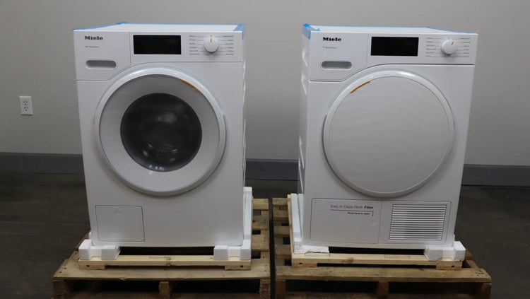 Miele Classic 24" White Front Load Washer and Dryer Set WXD160WCS / TXD160WP