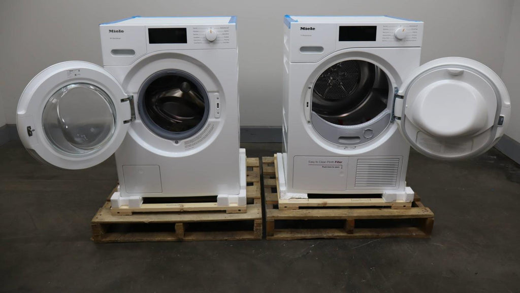 Miele Classic 24" White Front Load Washer and Dryer Set WXD160WCS / TXD160WP