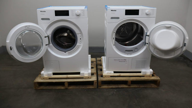 Miele Classic 24" White Front Load Washer and Dryer Set WXD160WCS / TXD160WP