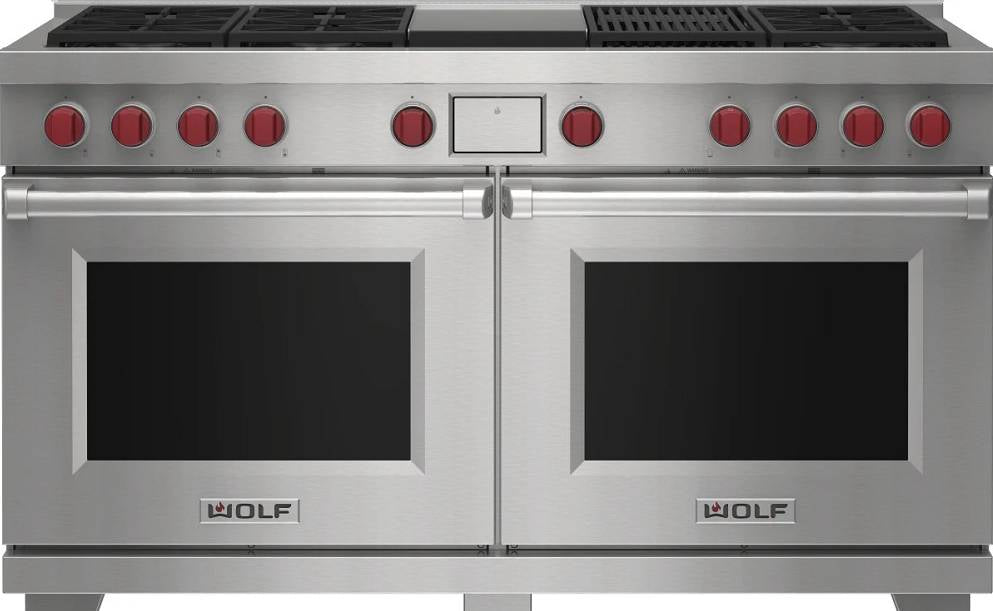 Wolf M Series DF60650CGSPLP 60" 6 Burner+Griddle+Grill Dual-Fuel LP Smart Range
