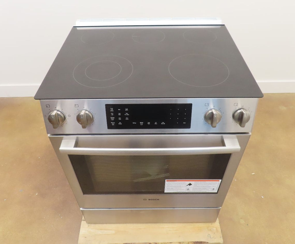 Bosch 800 Series HEI8056U 30" Warming Zone Slide-In Electric Range