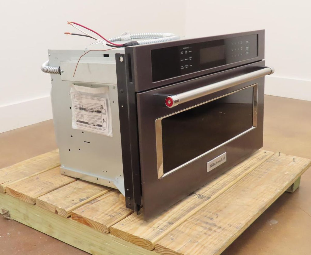 KitchenAid KMBP100EBS 27" Single Black Stainless Steel Electric Wall Oven