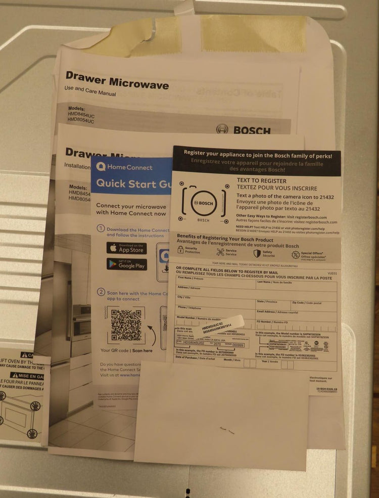 Bosch 800 Series HMD8054UC 30" Tilt Display 1.2 Cu.Ft Smart Microwave Drawer