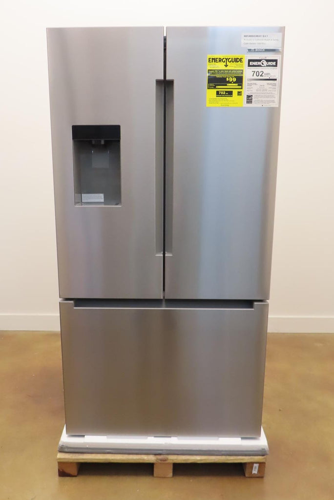 Bosch 100 Series B36FD10ENS 36" Freestanding French Door Smart Refrigerator