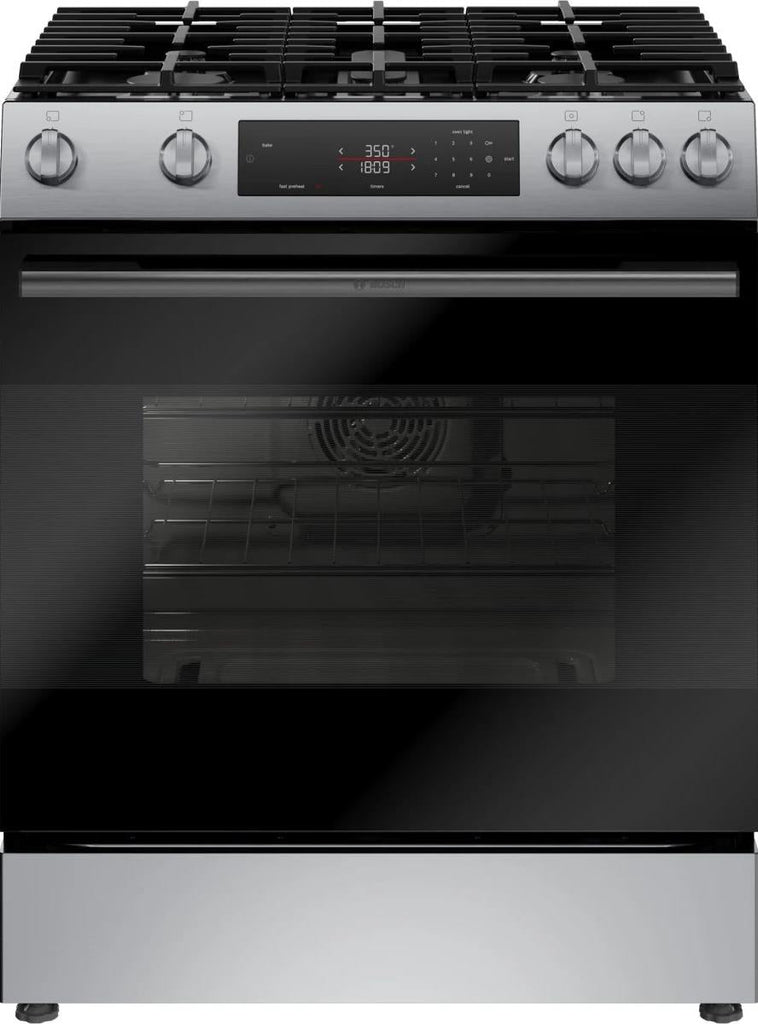 Bosch 100 Series 30" Slide-In Gas Range 5 Sealed Burners 5.8 ft. Cap. HGF1050MUC (PRICE)