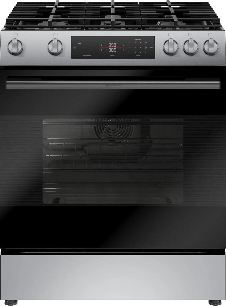 Bosch 100 Series 30" Slide-In Gas Range 5 Sealed Burners 5.8 ft. Cap. HGF1050MUC (PRICE)