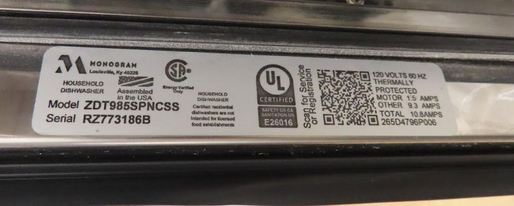 Monogram Statement Series ZDT985SPNSS 24" Fully Integrated Smart Dishwasher Pics