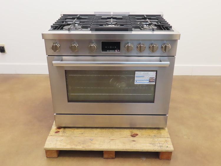 Bosch 800 Series HDS8655U 36" 6 Burner Dual Fuel Convection Range Full Warranty