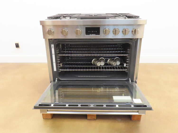 Bosch 800 Series HDS8655U 36" 6 Burner Dual Fuel Convection Range Full Warranty