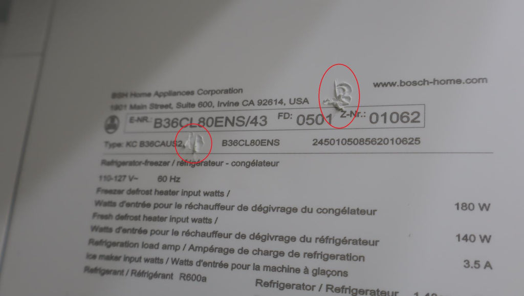 Bosch 800 Series 36" Freestand Stainless 20.5 Cu.Ft. French Door B36CL80ENS