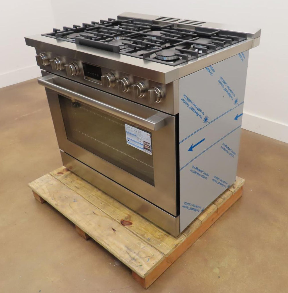 Bosch 800 Series HDS8655U 36" 6 Burner Dual Fuel Convection Range Full Warranty