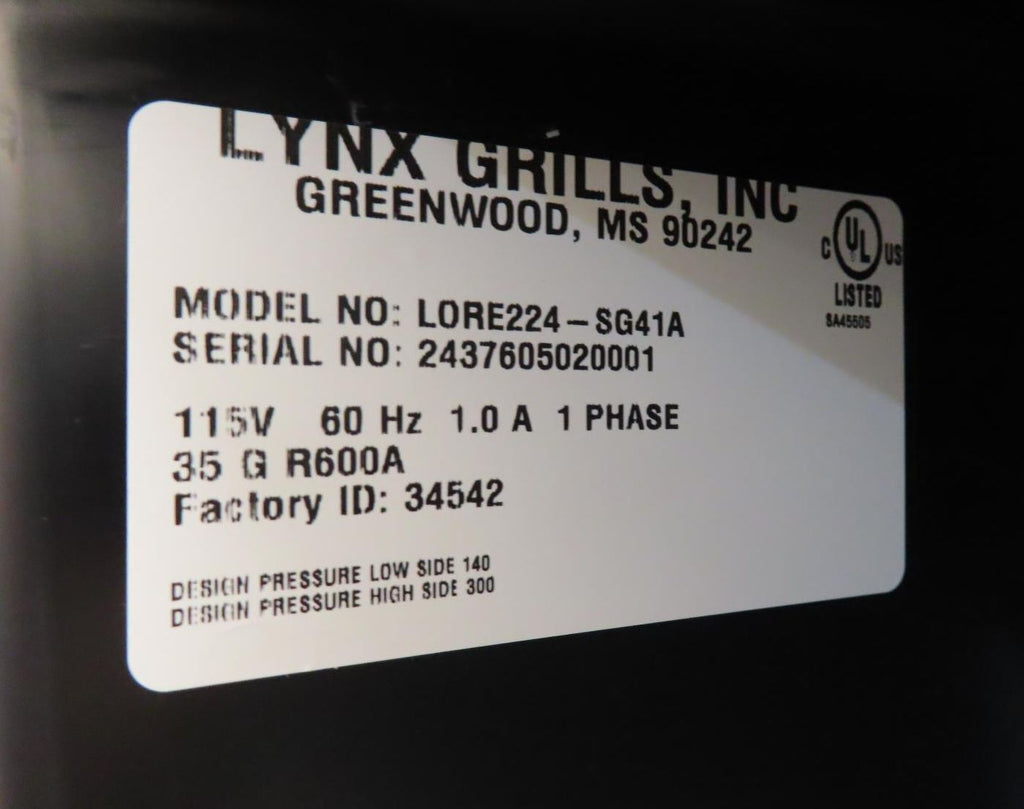 Lynx LN24REFGR 24" Built-In Outdoor All Refrigerator with 5.3 Cu. Ft. Capacity