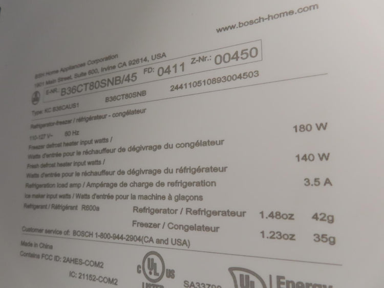 Bosch 800 Series B36CT80SNB 36" French Door Black Stainless Refrigerator