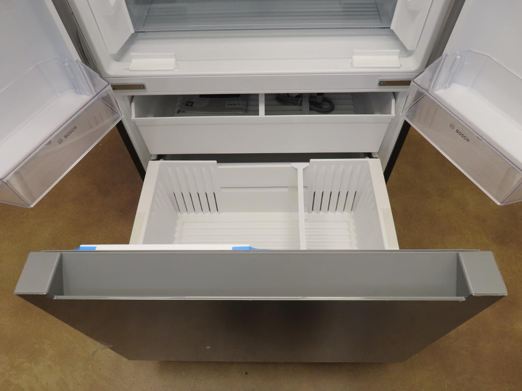 Bosch 100 Series B36FD10ENS 36" Freestanding French Door Smart Refrigerator