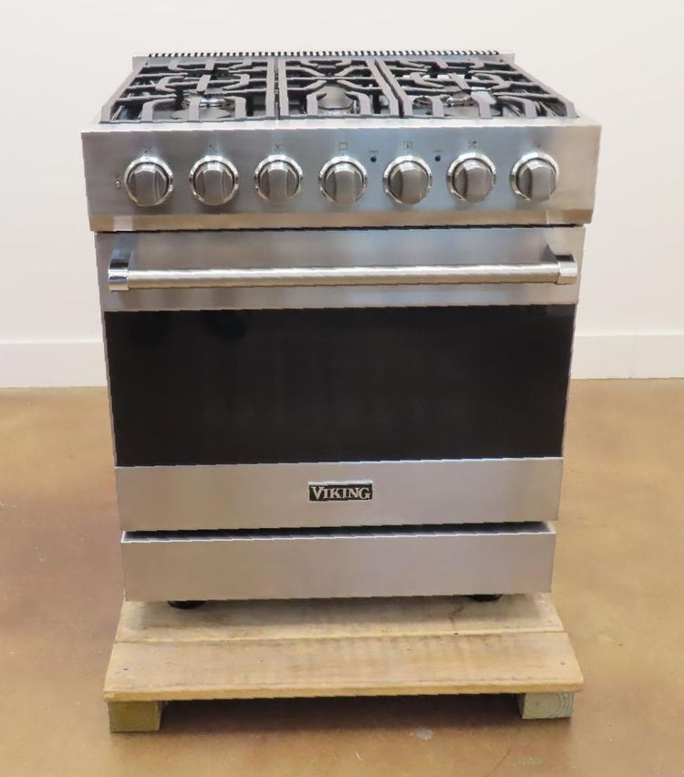 Viking 3 Series RVDR33025BSSLP 30" 5 Sealed Burners Freestanding Dual Fuel Range