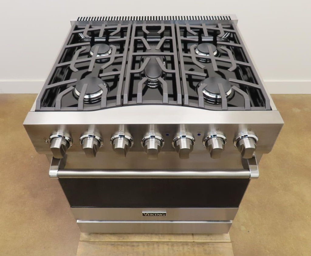 Viking 3 Series RVDR33025BSSLP 30" 5 Sealed Burners Freestanding Dual Fuel Range