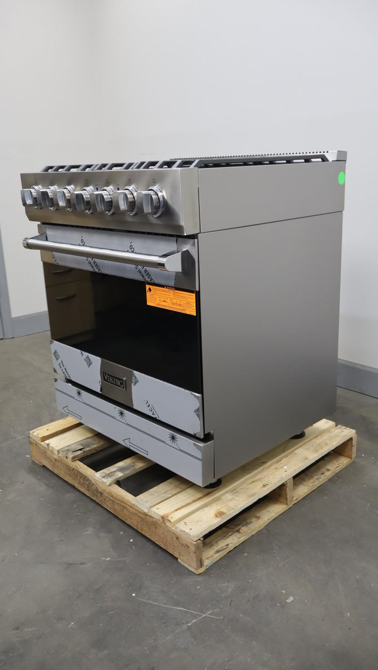 Viking 3 Series 2025 30" 5 Burner SS Freestanding Dual Fuel Range RVDR33025BSS