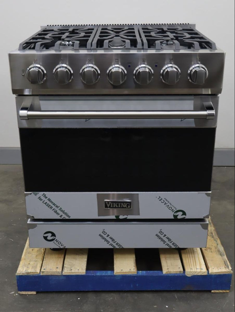 Viking 3 Series 2024 30" 5 Burner SS Freestanding Dual Fuel Range RVDR33025BSS
