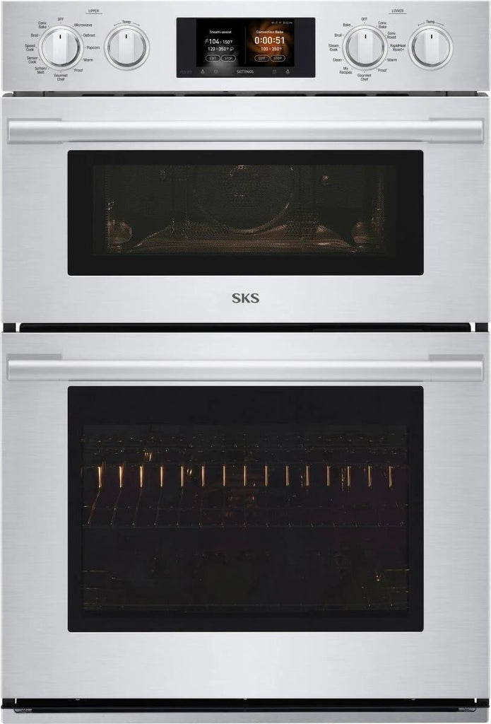 SKS 30" Double Combination Electric Smart 6.4 ft Cap. Wall Oven SKSCV3002S