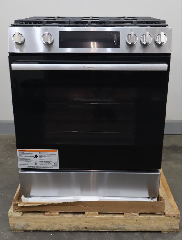 Bosch 100 Series 30" Slide-In Gas Range 5 Sealed Burners 5.8 ft. Cap. HGF1050MUC (PRICE)