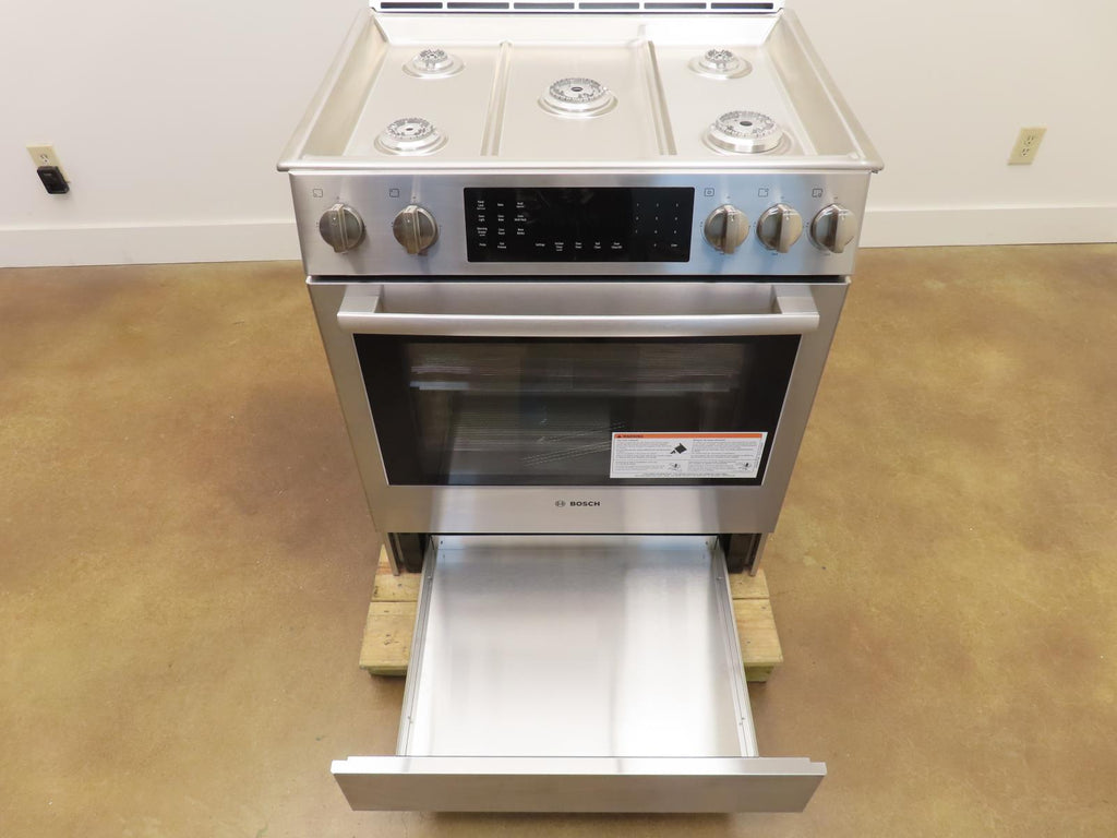 Bosch 800 Series HDI8056U 30" Slide-In Dual Fuel Stainless Steel Range