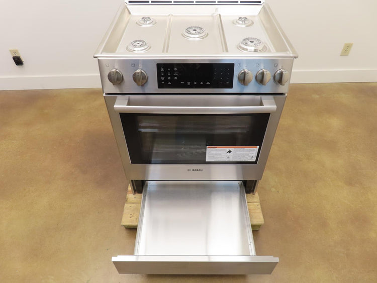 Bosch 800 Series HDI8056U 30" Slide-In Dual Fuel Stainless Steel Range