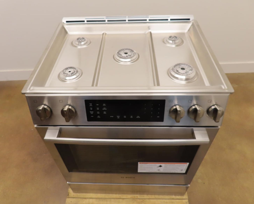 Bosch 800 Series HDI8056U 30" Slide-In Dual Fuel Stainless Steel Range