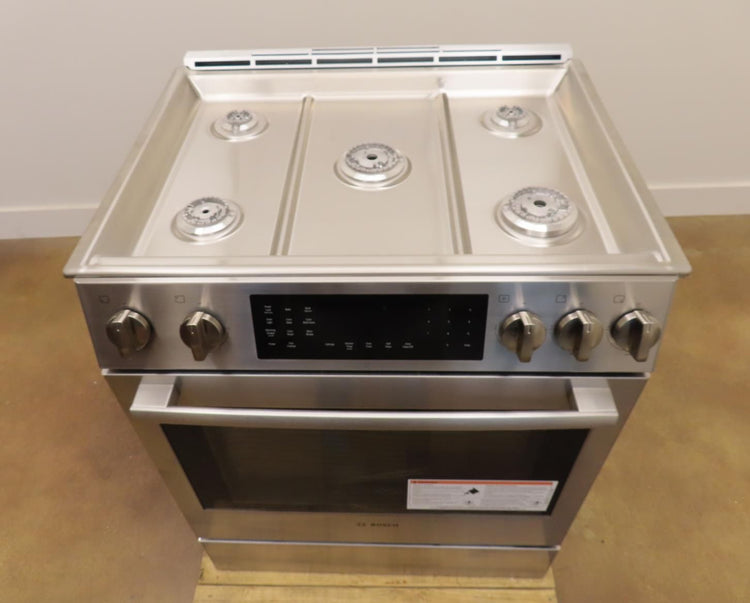 Bosch 800 Series HDI8056U 30" Slide-In Dual Fuel Stainless Steel Range