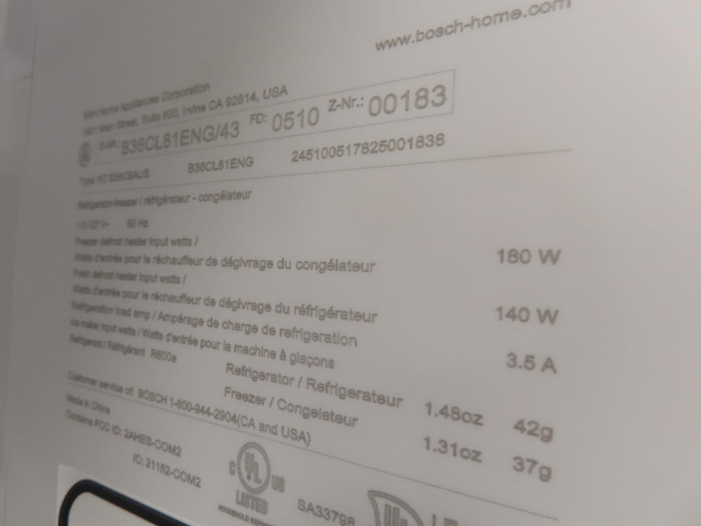 Bosch 800 Series B36CL81ENG 36" Freestanding French Door Smart Refrigerator Pics