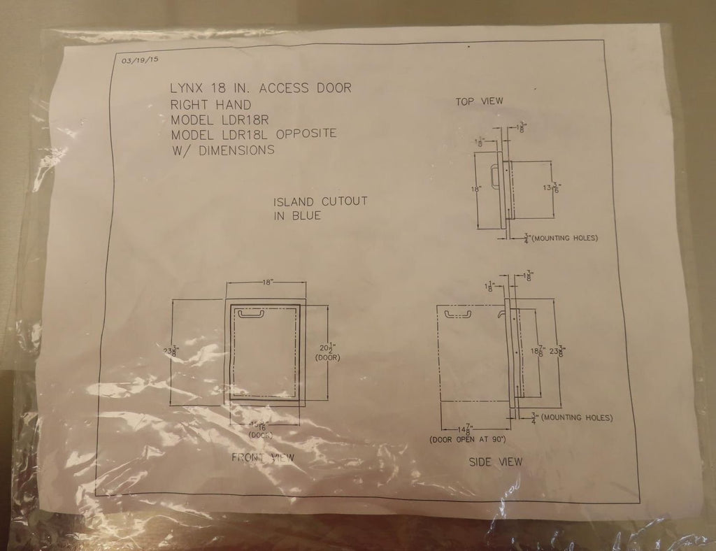 Lynx Professional Grill Series LDR24L 24 in Single Access Door: Left Hinge Swing