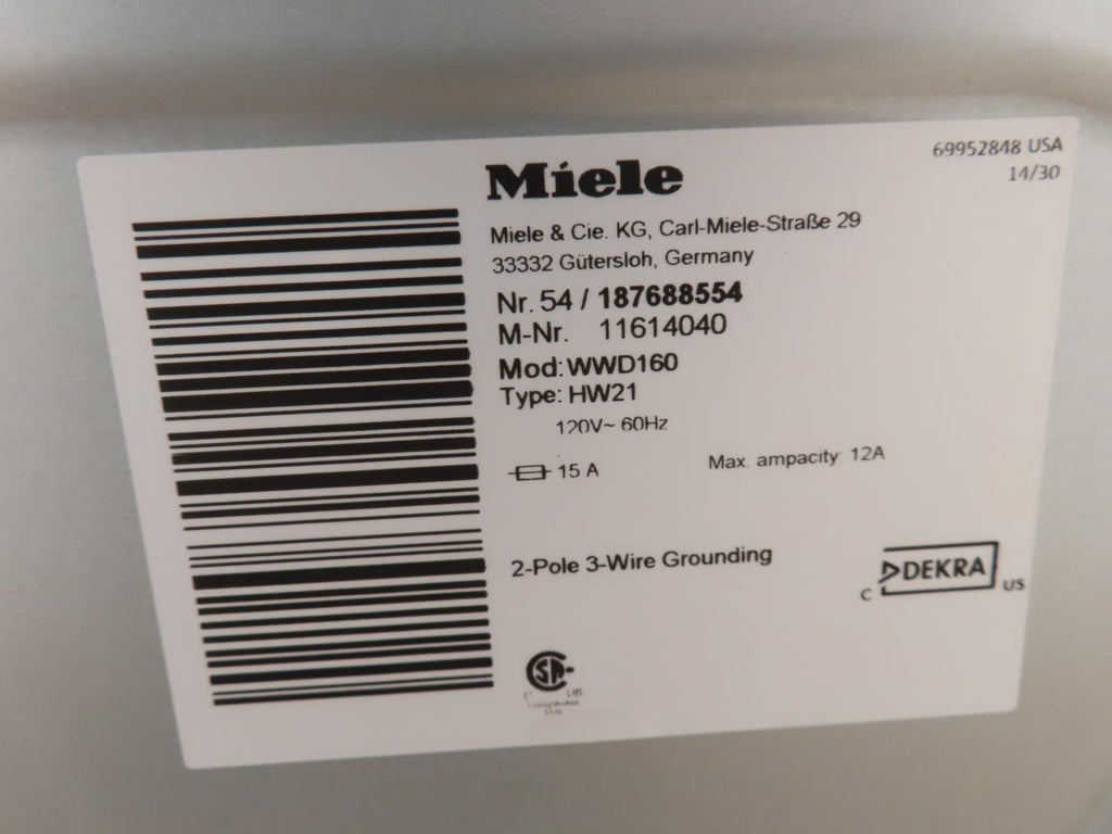Miele 24" White Front Load Washer and Dryer Set WWD160 / TXD160WP