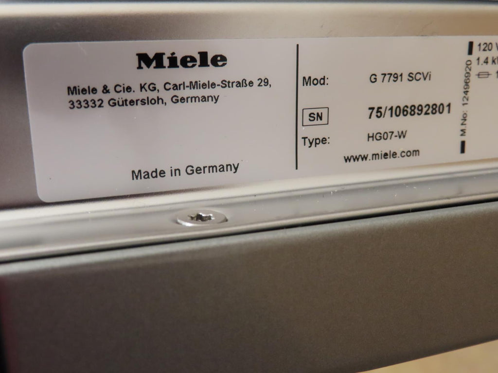 Miele G77xx Series G7791SCVI 24" Built In Panel Ready ADA Compliant Dishwasher