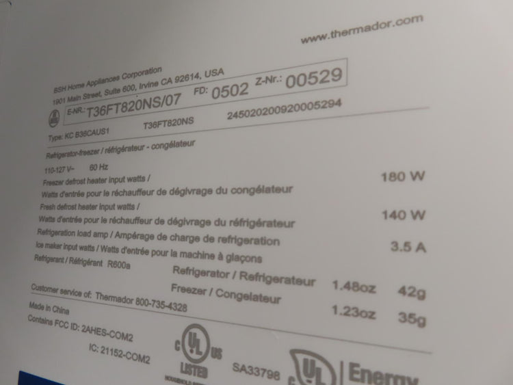 Thermador Professional Series T36FT820NS 36" French Door Refrigerator