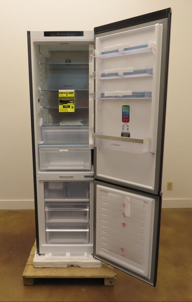 Bosch 800 Series B24CB80ESB 24" Freestanding Smart Black Glass Refrigerator