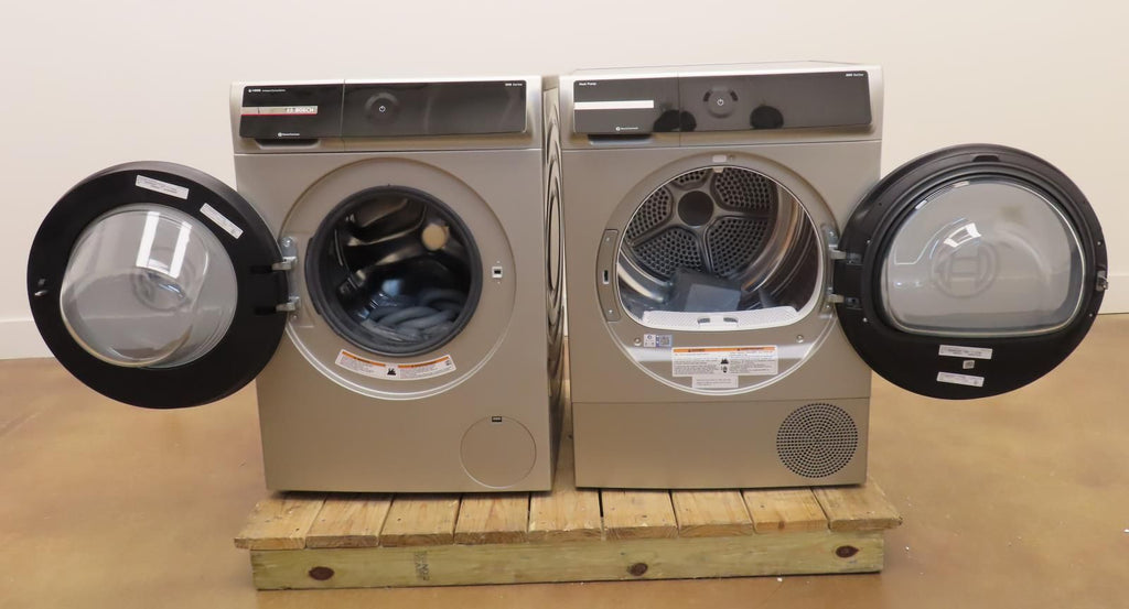 Bosch 800 Series WGB246AXUC / WQB245AXUC Front 24" Grey Load Washer & Dryer Set