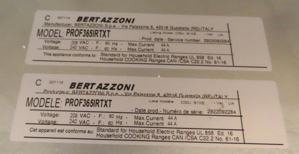 Bertazzoni Professional Series PROF365IRTXT 36" Induction Rangetop
