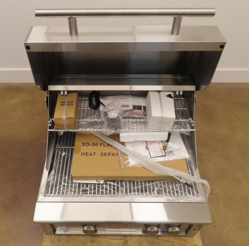 XO XOGRILL30L 30" Grill with Two Cooking Zones Stainless S. With 2 Year Warranty