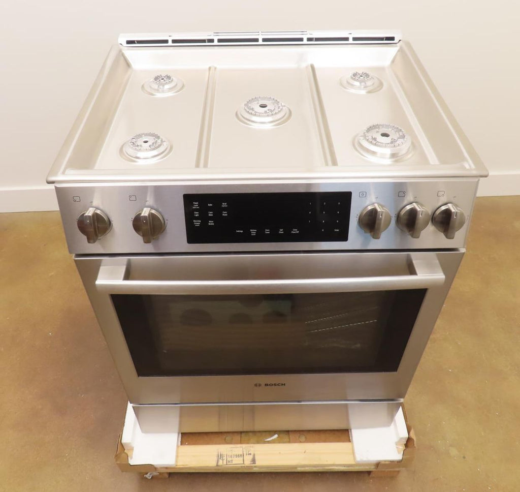 Bosch 800 Series HGI8056UC 30" Stainless Steel Slide-In Convection Gas Range Pic
