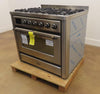 Ilve Majestic II Collection UM096DNS3SSB 36 Inch Freestanding Dual Fuel Range