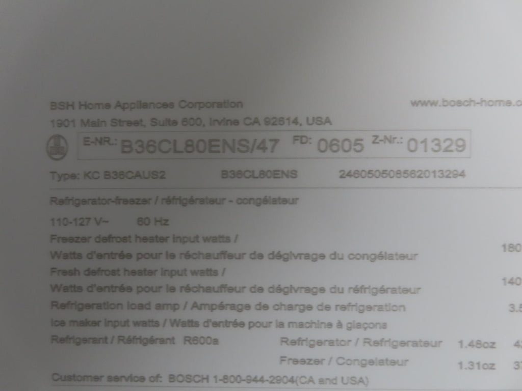 Bosch 800 Series B36CL80ENS 36" Counter Depth French Door Smart Refrigerator IMG