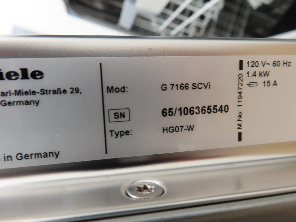 Miele G7166SCVI 24" Fully Integrated Built-In Smart Panel Ready Dishwasher Pics