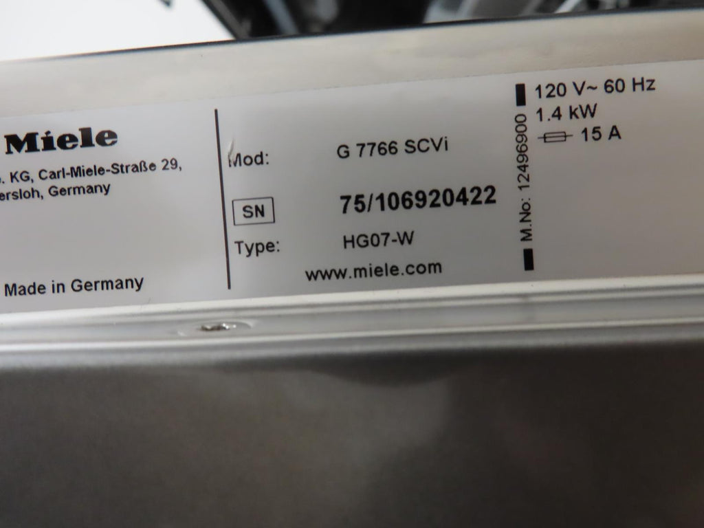 Miele G77xx Series G7766SCVI 24" Built-In Panel Ready FullyIntegrated Dishwasher