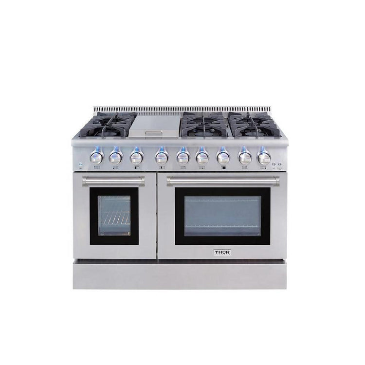 NIB Thor Kitchen 48 inch Professional Style 6 Burner SS Dual Fuel Range HRD4803U