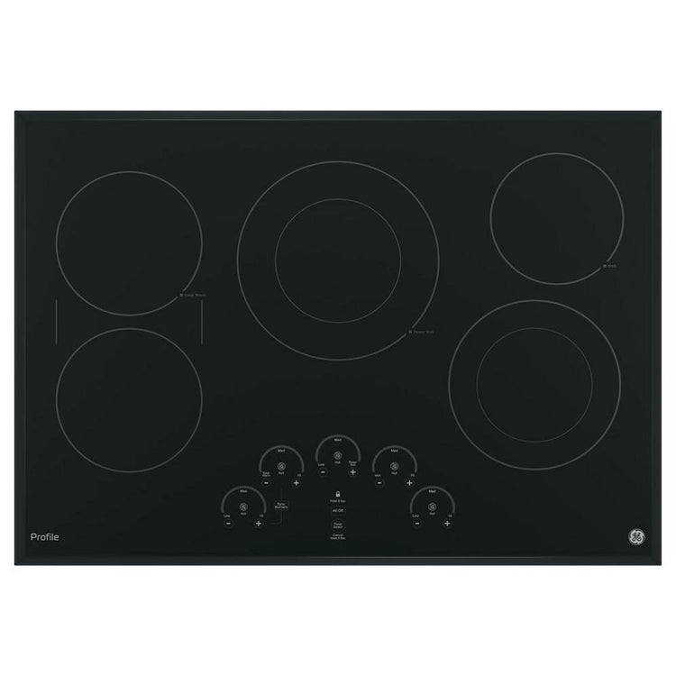 GE - Profile Series PP9030DJBB 30" Built-In Electric Cooktop in Black 5 Elements