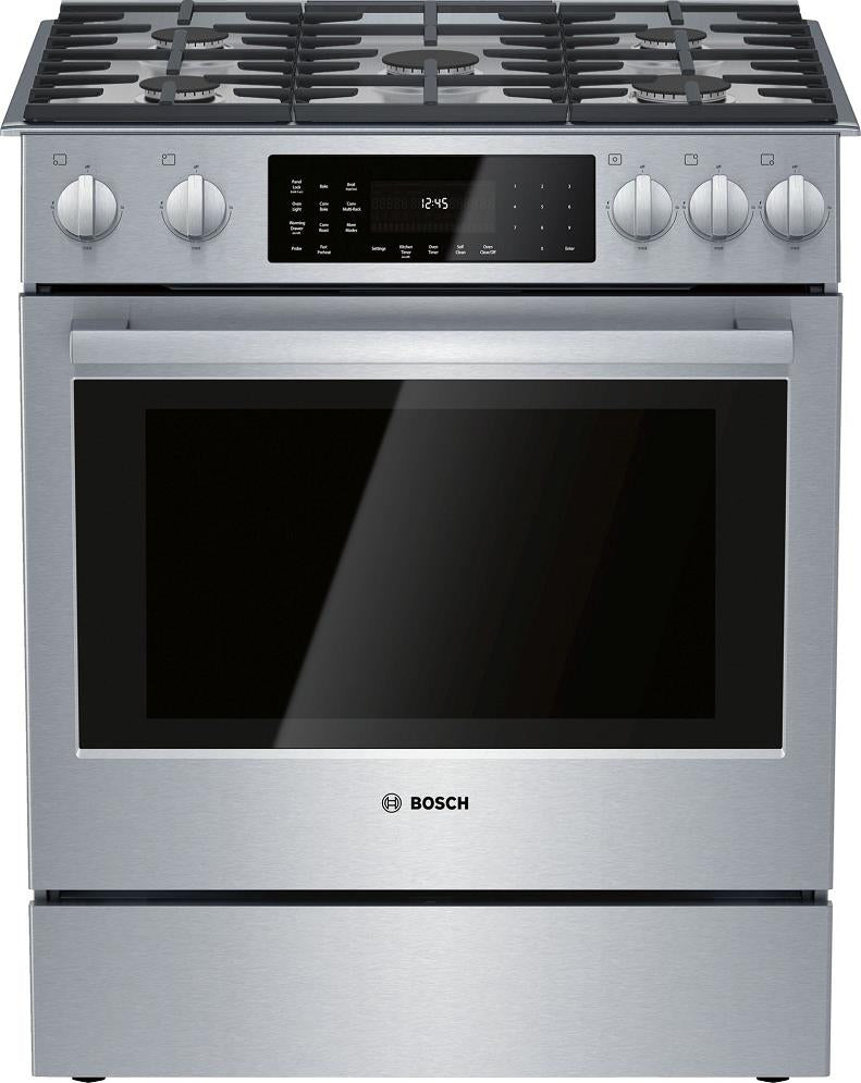 Bosch Benchmark Series 30" 4.6 cu.ft 5 Burners Slide-In Dual Fuel Range HDIP056U